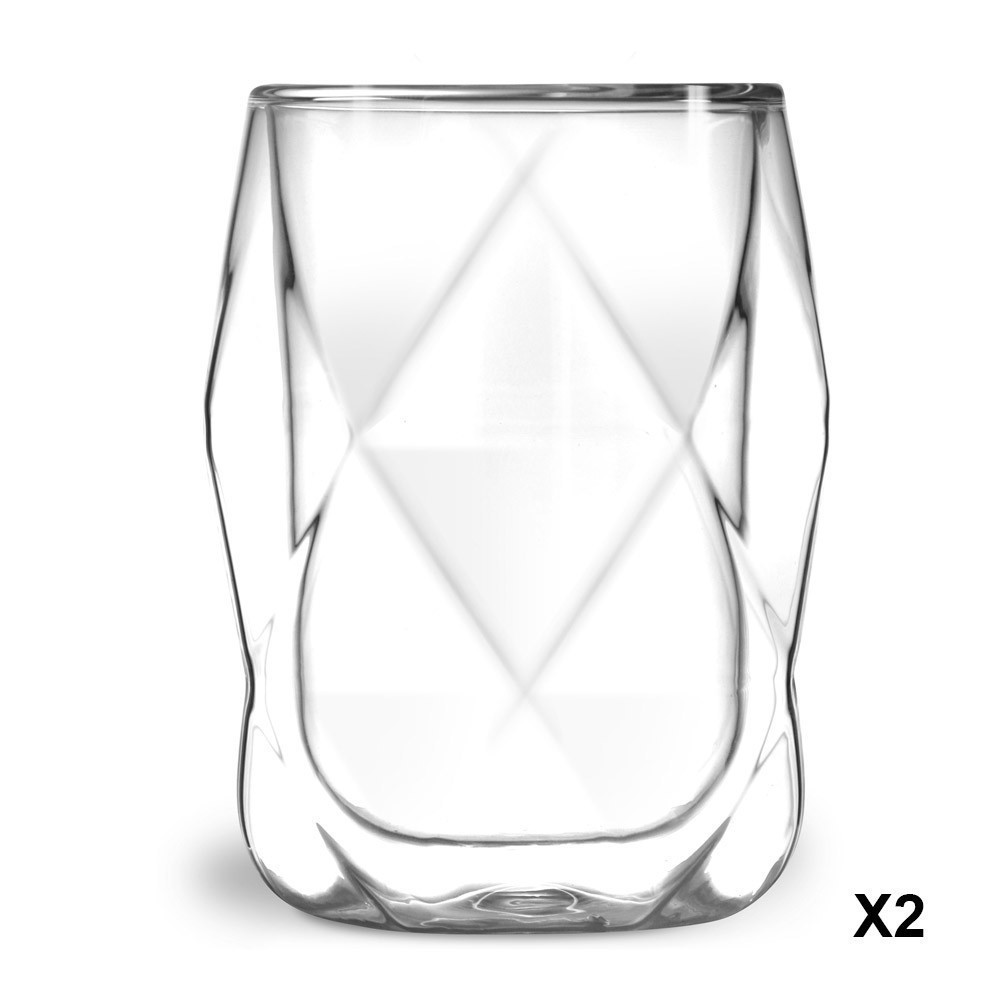 Achat SET de 2 verres double paroi 350ml GEO 7589 en gros