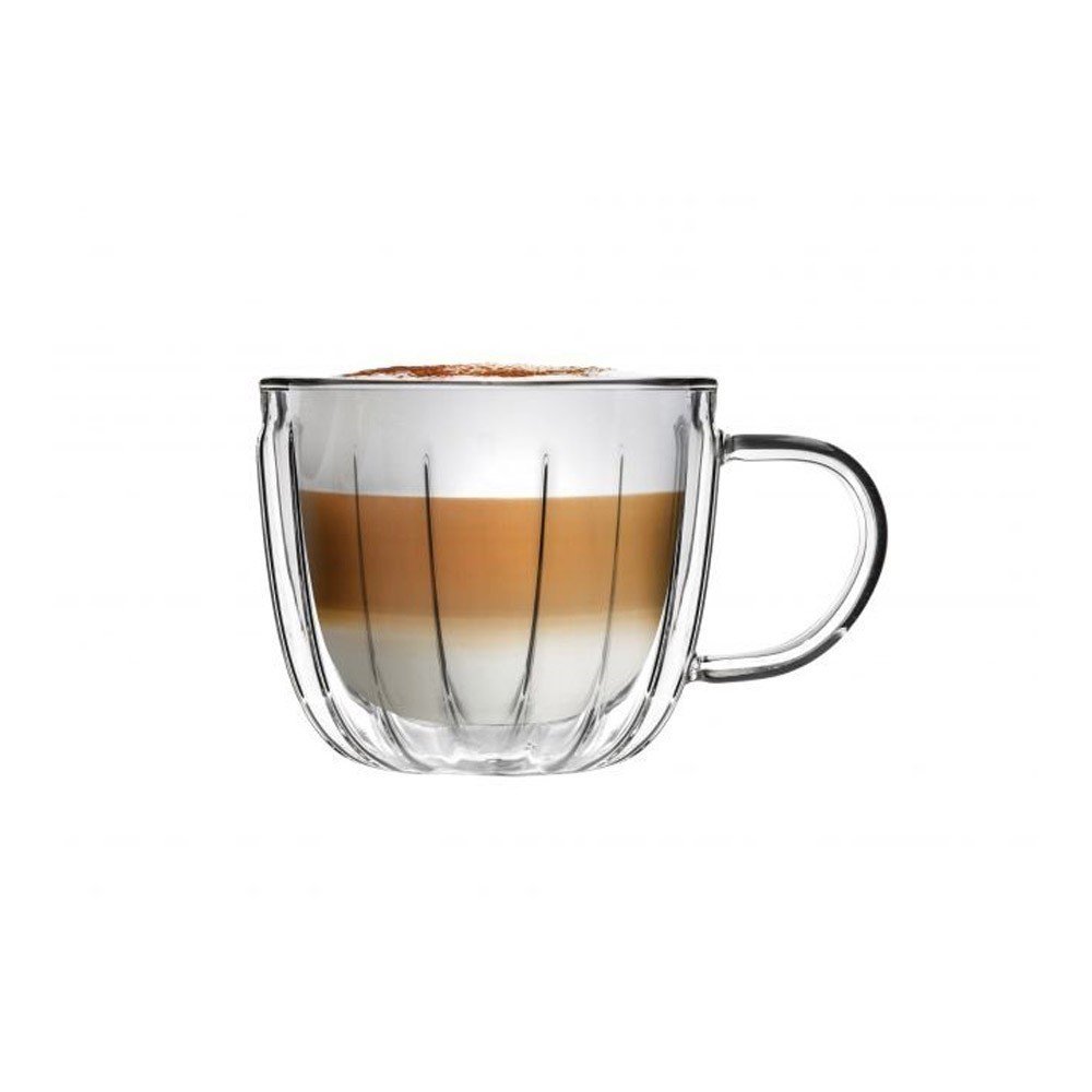 Lot de 8 Double Paroi en Verre à Café, 4 x 350ml Tasses à Café