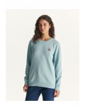 Sweat en coton bio Elvas Just over the top 554 ICEBERG BLUE ELVAS