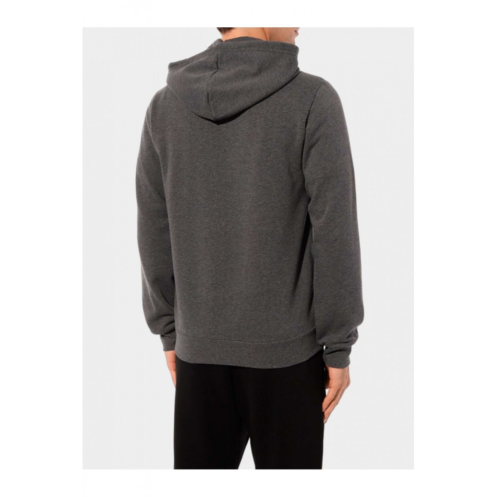 Sweat zippé à capuche logo brodé Emporio armani 57720 Grigio Melange Nero 111784 3F571