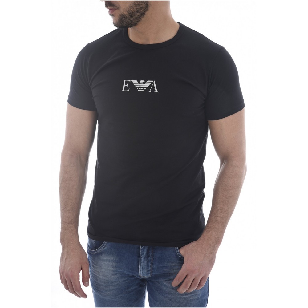 TShirt slim fit print logo Emporio armani 07320 NERO/NERO 111267 CC715