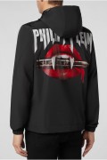 Veste à capuche nylon printé dos Philipp plein 02 BLACK MRB1458