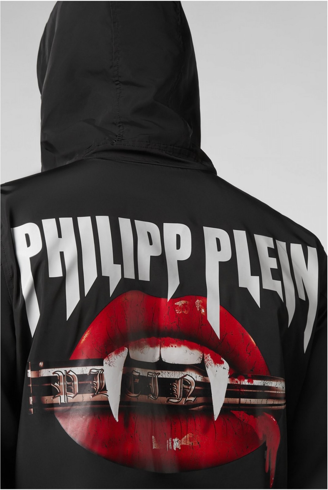 Veste à capuche nylon printé dos Philipp plein 02 BLACK MRB1458