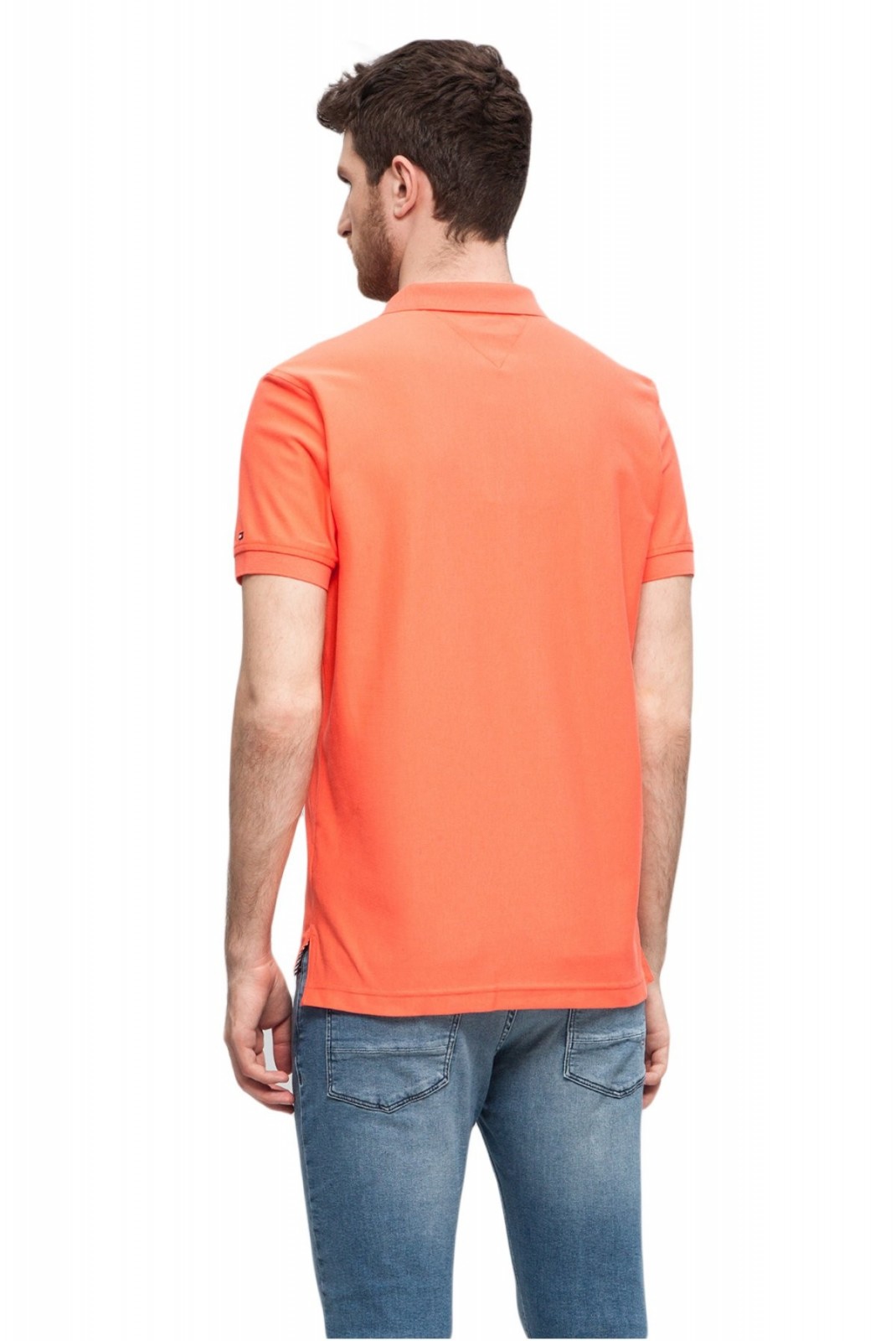 Polo en coton bio piqué Tommy Hilfiger DW5 orange MW0MW07450