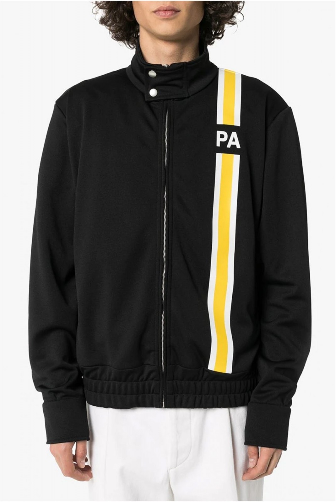 Sweat zippé à bande logo Palm Angels BLACK YELLOW PMBD027S203840311060