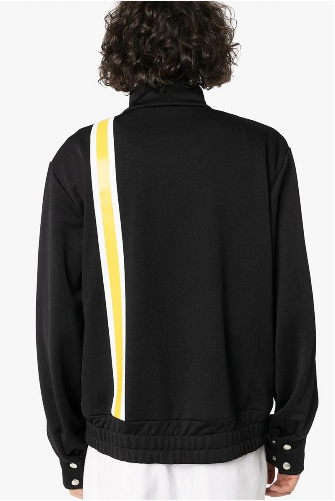 Sweat zippé à bande logo Palm Angels BLACK YELLOW PMBD027S203840311060