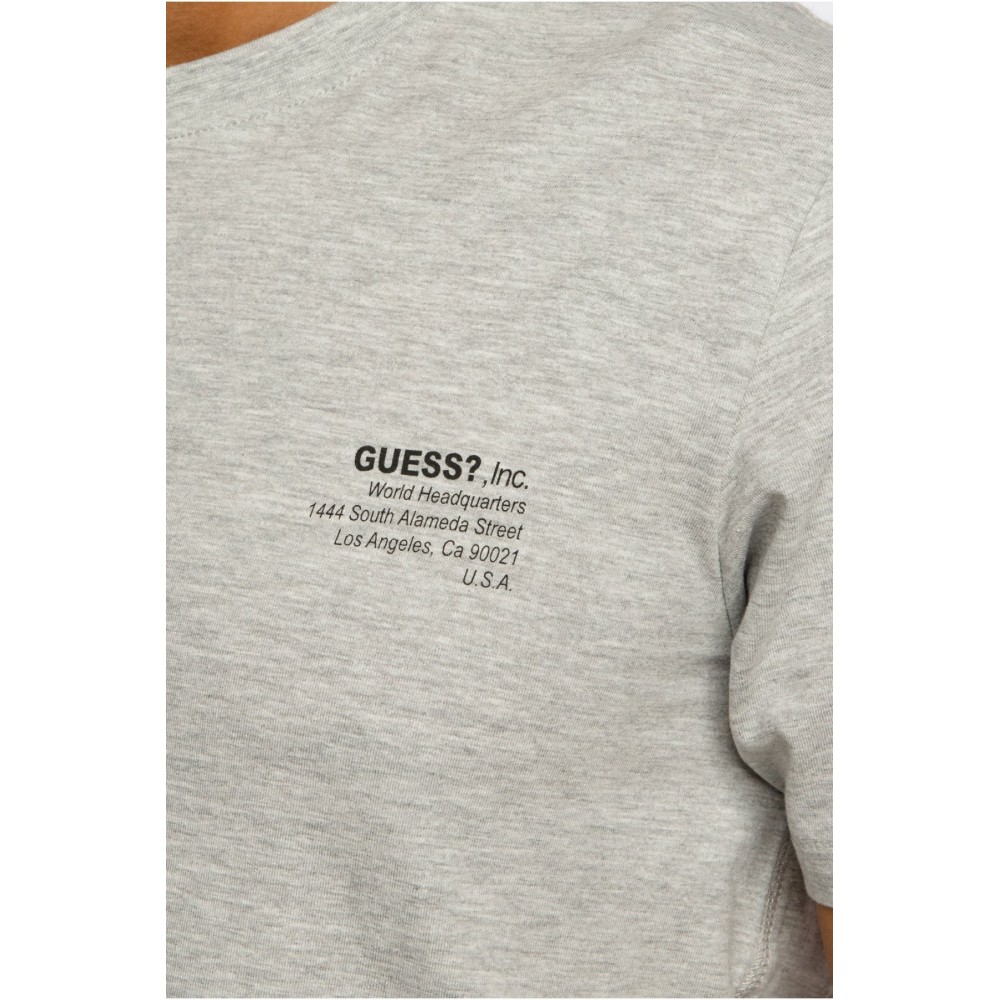 Tee shirt basic en coton organique Guess jeans LHY GREY M1GI66 K8HM0