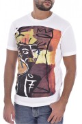 Tee shirt coton print africa Dsquared2 100 WHITE S71GD0621