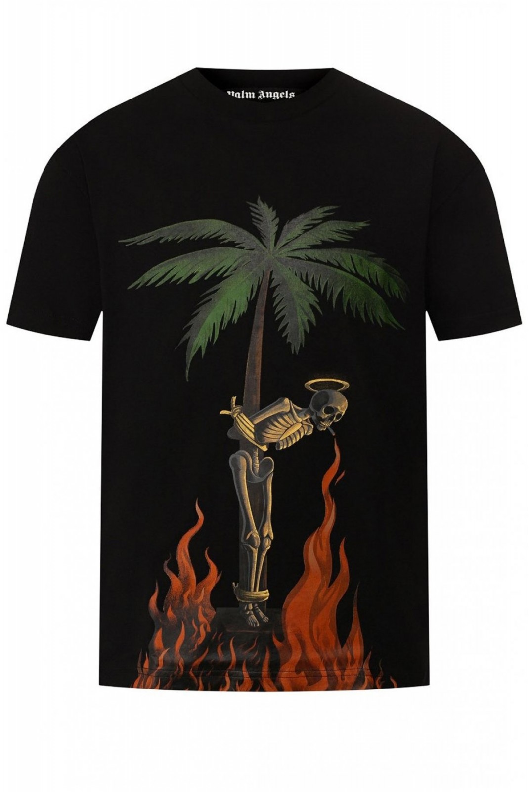 Tee shirt en coton à logo imprimé Palm Angels BLACK MULTI PMAA001R204130341088