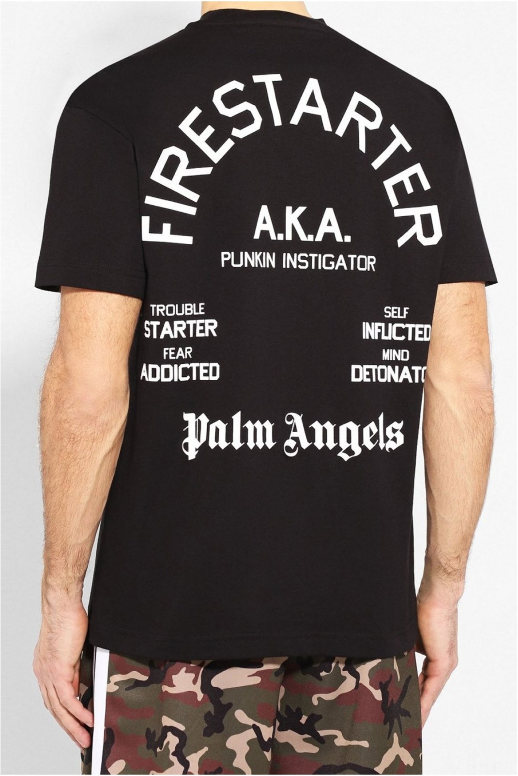 Tee shirt en coton à logo imprimé Palm Angels BLACK MULTI PMAA001R204130341088