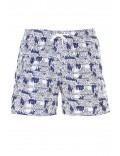 Short de bain multilogos Emporio armani 76910 LOGO ALLOVER BIANCO 211740 2R444