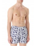 Short de bain multilogos Emporio armani 76910 LOGO ALLOVER BIANCO 211740 2R444