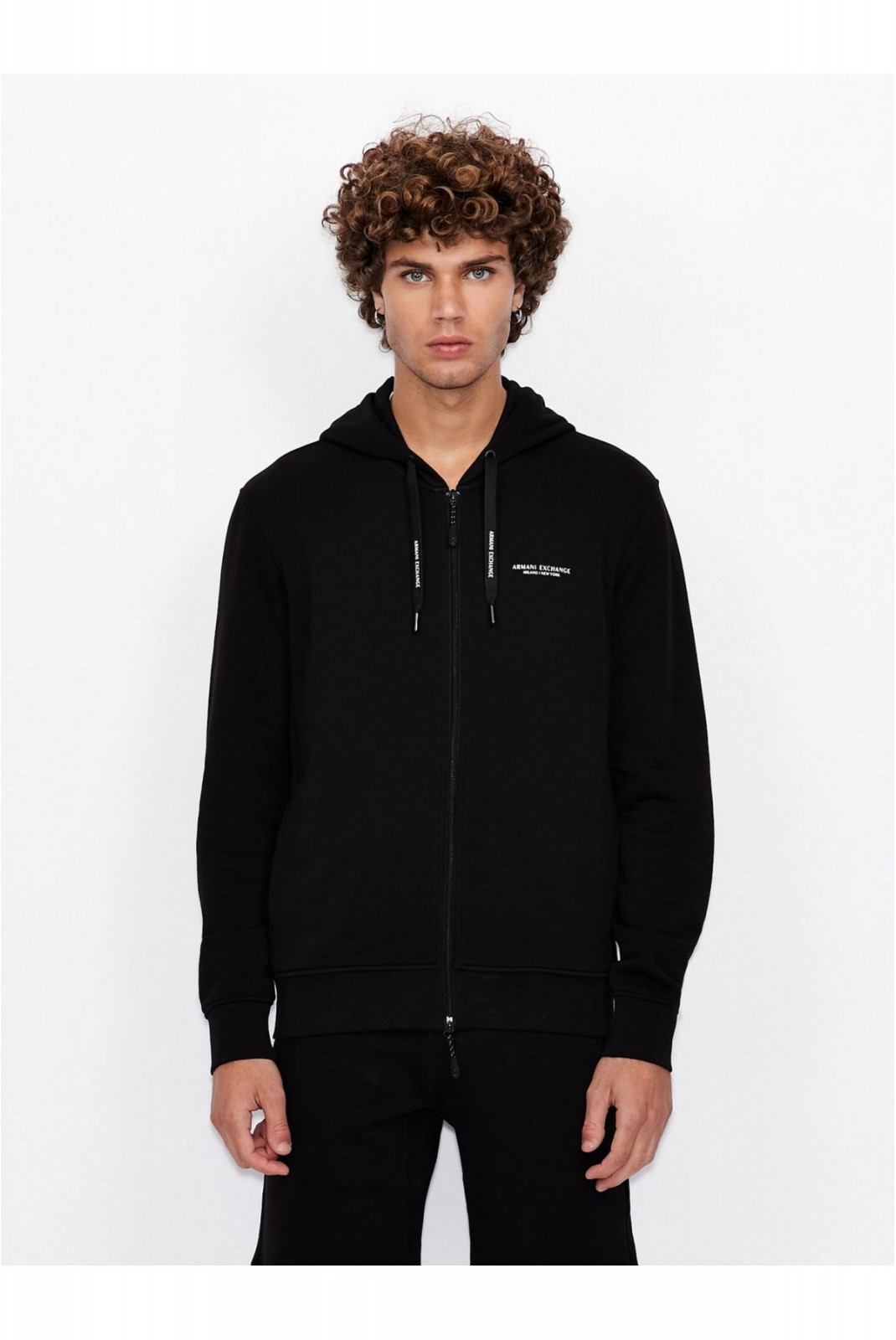 Sweat zippée à capuche Armani exchange 1200 BLACK 8NZM95 ZJKRZ