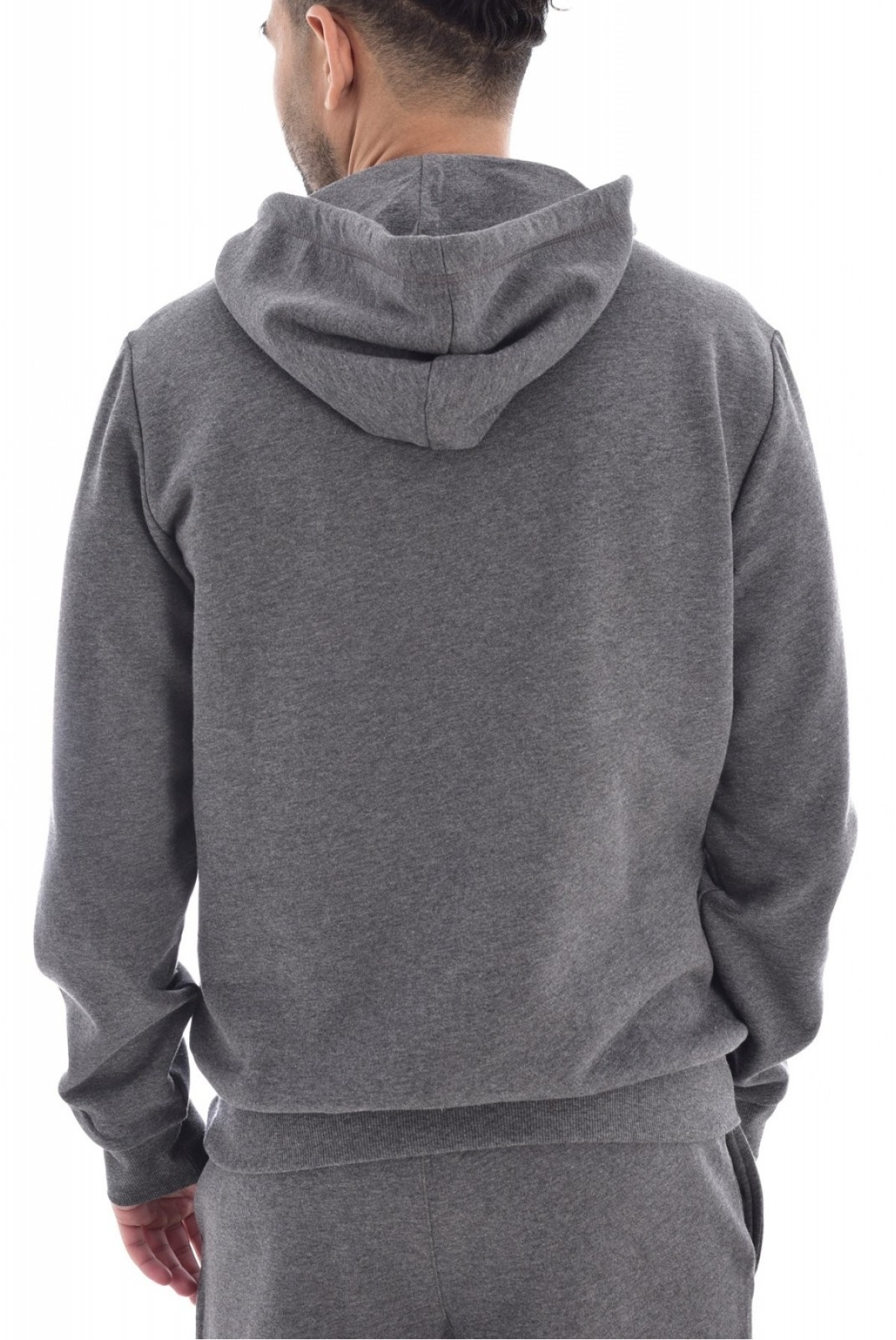 Sweat capuche gros logo Emporio armani 57720 GRIGIO MELANGE NERO 111753 2F571