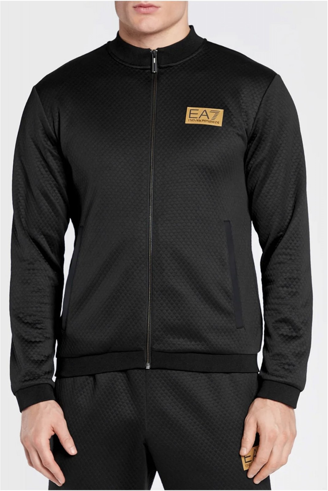 Sweat zippé texturé Ea7 1200 BLACK 6LPM30 PJHXZ