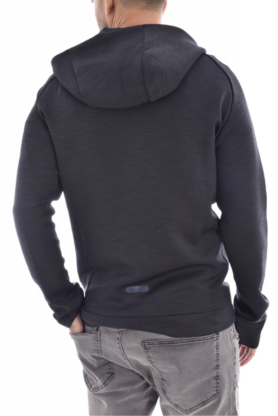 Sweat zippé stretch à capuche Ea7 1200 BLACK 6LPM39 PJJHZ