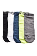 Pack 5 paires chaussettes coton Guess jeans F85U BLK WHT BLUE KIWI GR U94G17 ZZ02T