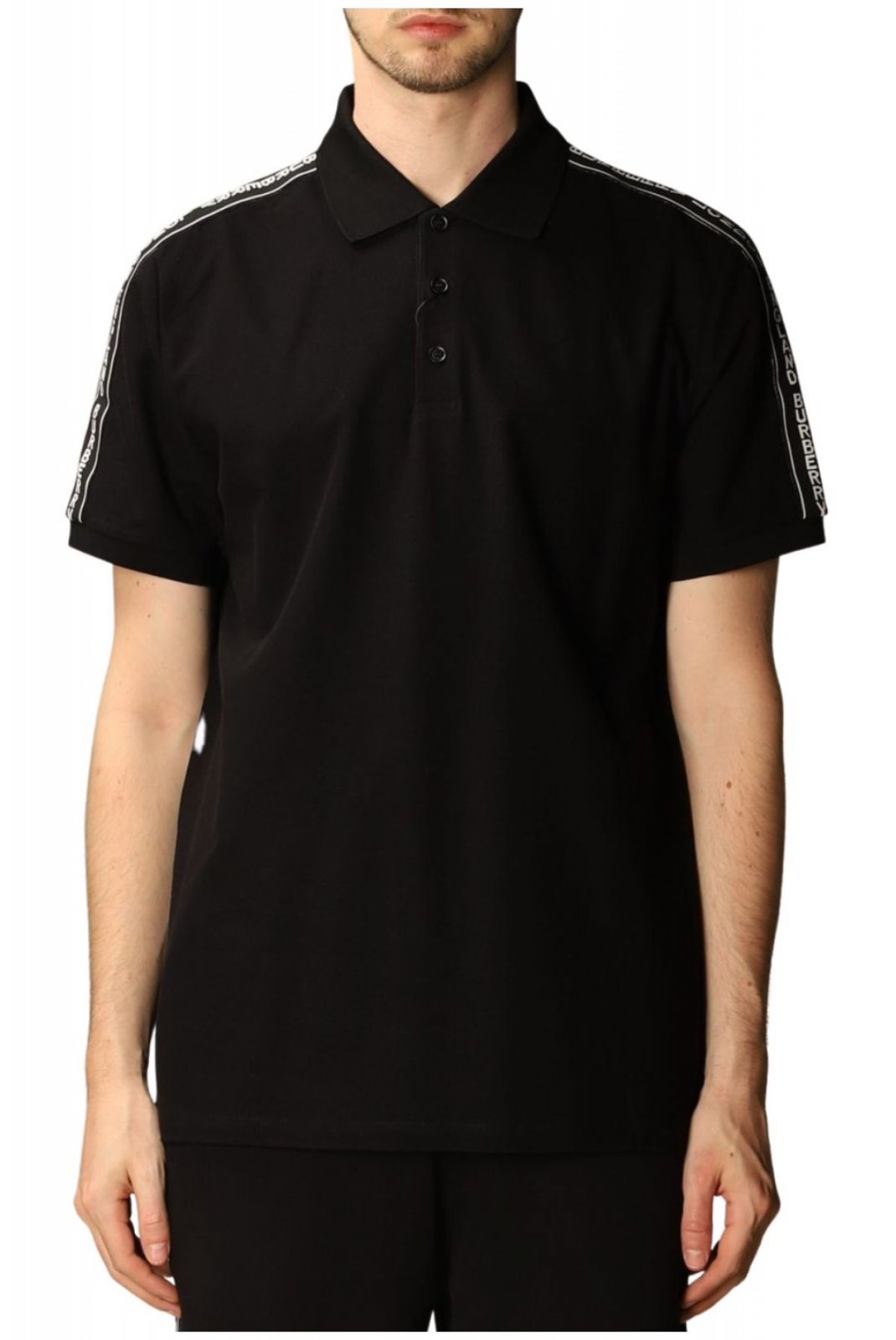 Polo stretch bande logo Burberry BLACK 8026226