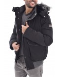 Blouson duvet naturel à capuche amovible Guess jeans Jet Black A996 M2BL44 WEZJ2