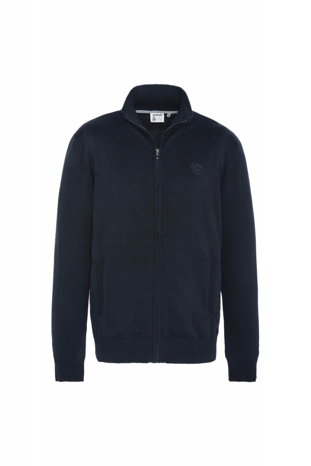 Cardigan zippé avec poches Schott NAVY PLB120