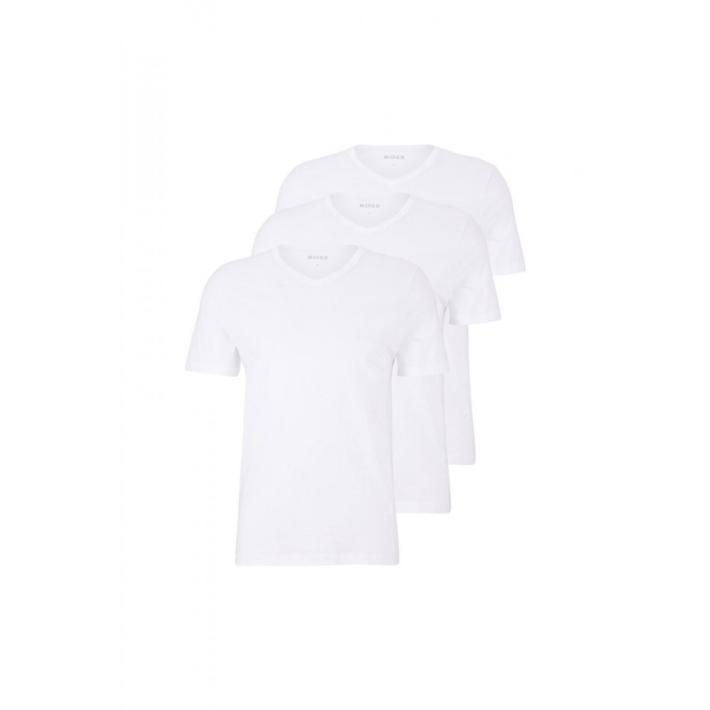 Lot de 3 Tee shirt coton col V Hugo boss 100 White 50475285