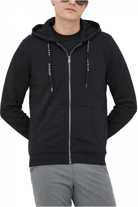 Sweat à capuche zippé Guess jeans JBLK Jet Black A996 M3RQ48 KBK32