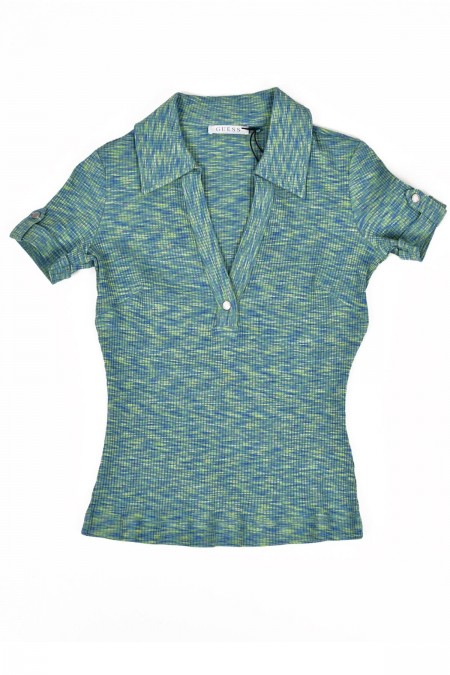 Top stretch chiné Guess jeans F88S GREEN SPACE DYE W3GP30 KBPR2