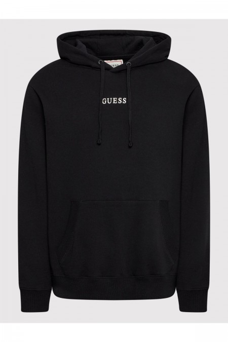 Sweat à capuche logo printé Guess jeans JBLK Jet Black A996 M2BQ50 K9YH1