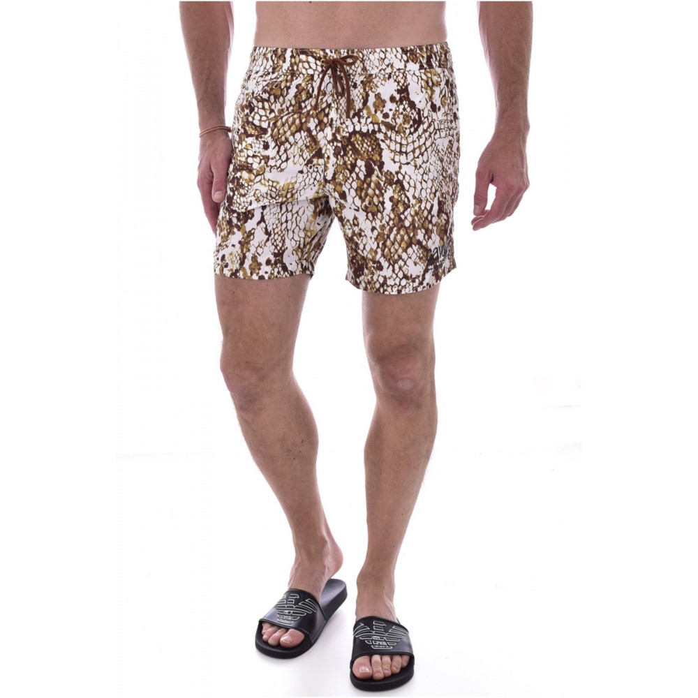 Short de bain imprimé python Cavalli Class 00500 BEIGE QXH00O 5RI26