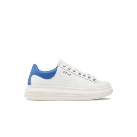 Sneakers basses Vibo en cuir Guess jeans WHITE BLUE FM6VIB ELL12