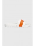 Mules en PVC et textile Calvin klein YBR Bright White/Shocking Orange YM0YM00733