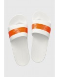 Mules en PVC et textile Calvin klein YBR Bright White/Shocking Orange YM0YM00733