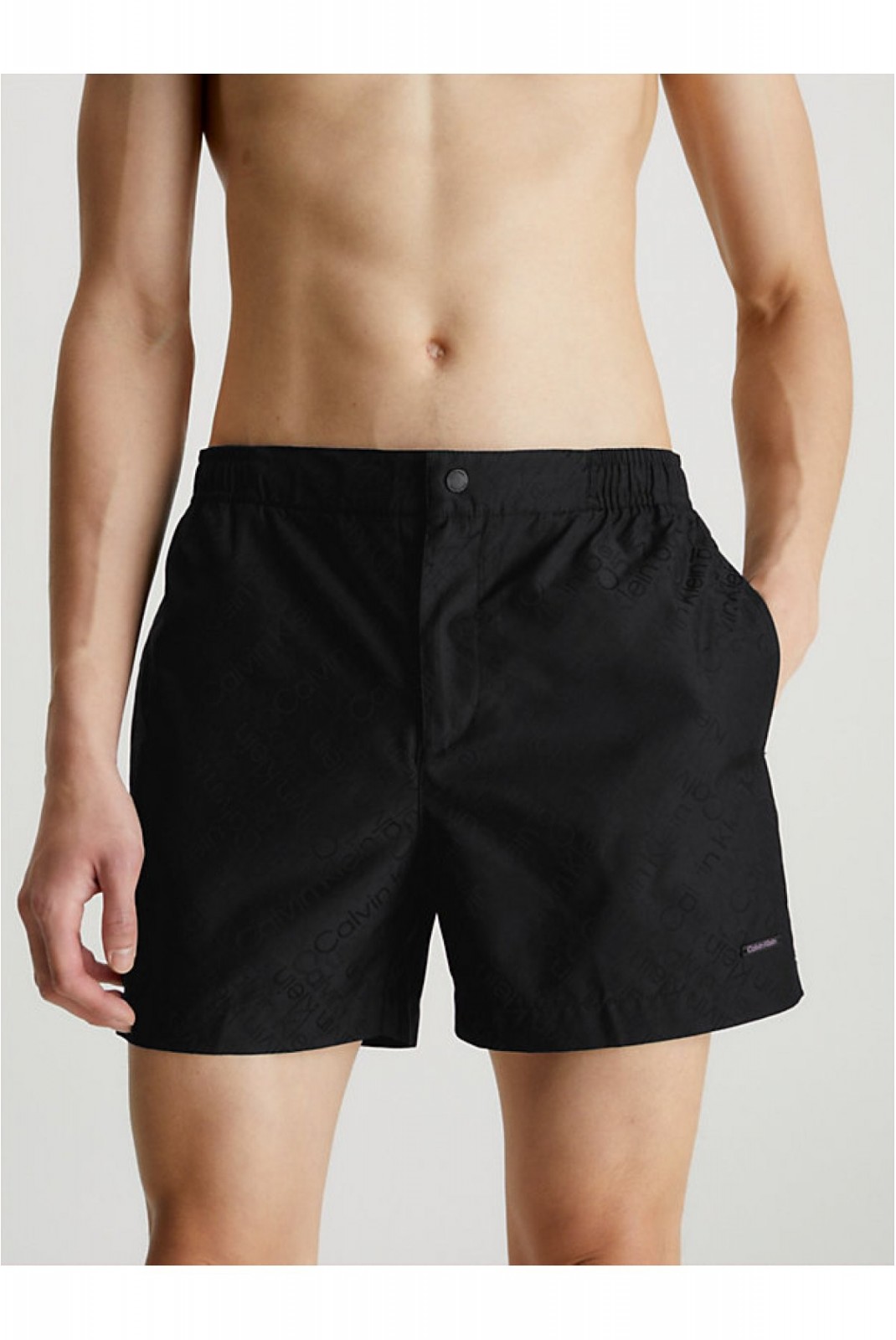 Short de bain logo allover Calvin klein BEH PVH BLACK KM0KM00821