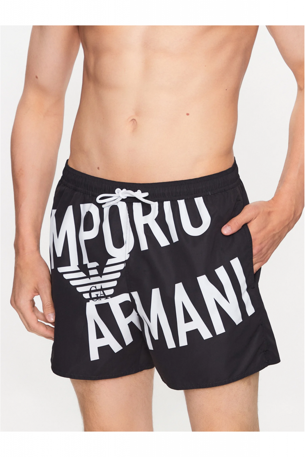 Short de bain gros logo Emporio armani 21921 NERO/LOGO OBLIQUO 211740 3R424