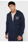 Sweat zippé à capuche logo brodé Emporio armani 00135 MARINE 111784 3F571