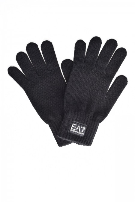 Gants laine logo patché Ea7 00020 NERO 240121 3F102