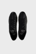 Sneakers simili cuir logo embossé Armani exchange K001 BLACK+BLACK XUX016 XV654