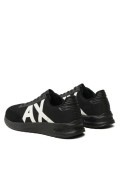 Sneakers mesh et suède logo cousu Armani exchange M217 BLACK+BLACK+OFF WHIT XUX071 XV527