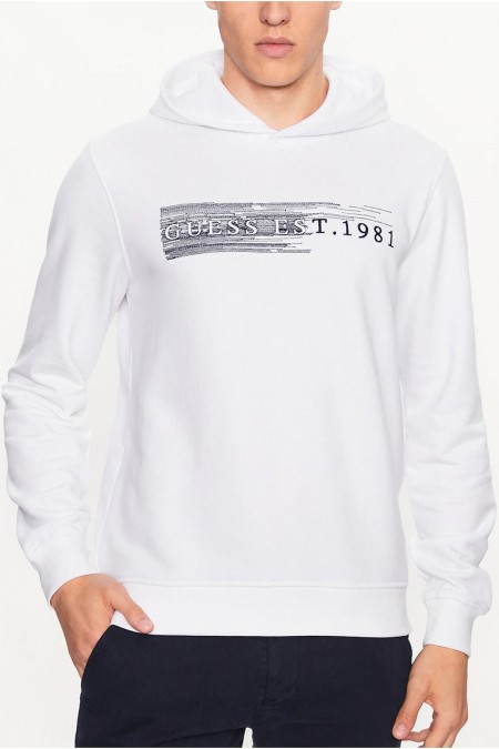 Sweat à capuche à logo brodé Guess jeans G011 Pure White M3YQ36 KBK32