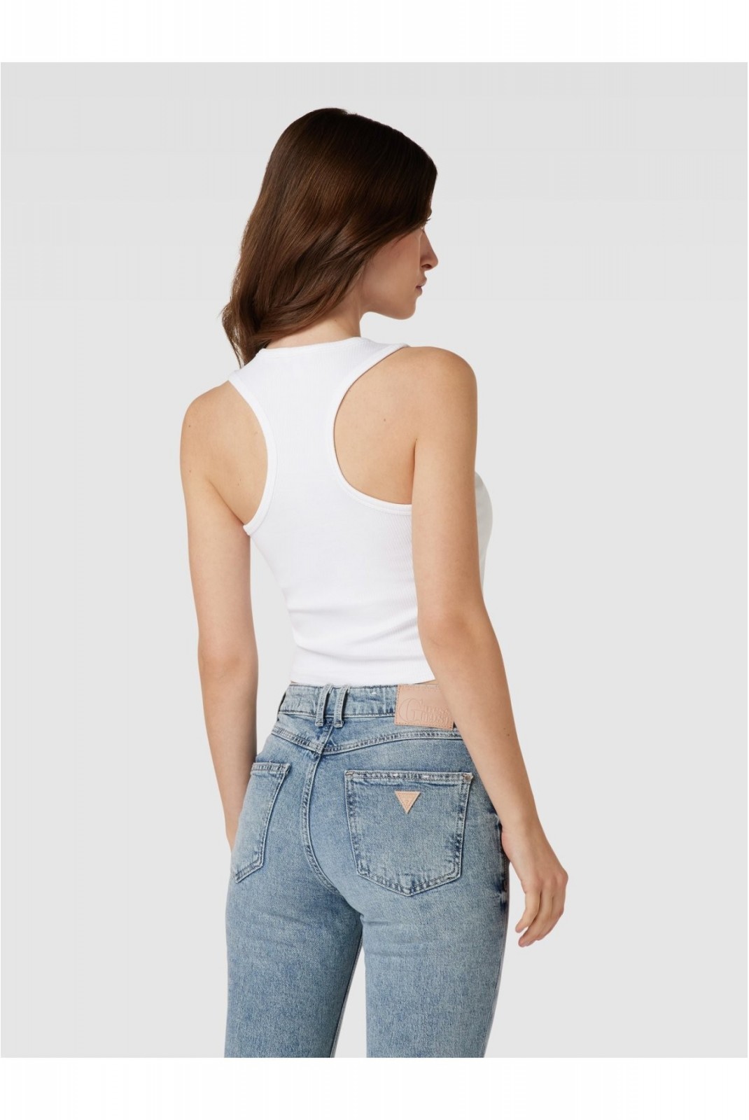 Débardeur cotelé Guess jeans G011 Pure White W3YP46 KB9E2