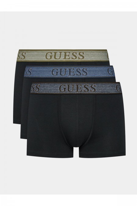 Tripack boxers stretch en coton Guess jeans FJ09 BLACK ELASTIC BOG CO U3BG13 K6YW0