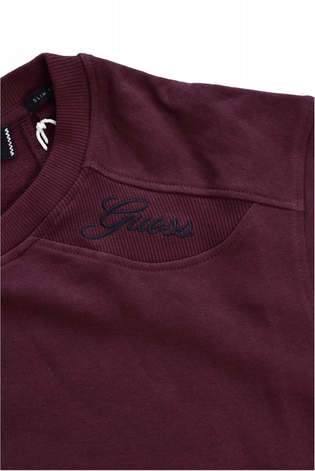 Sweat slim à logo brodé épaule Guess jeans A414 MAROON NOIR M3BQ25 KBY31