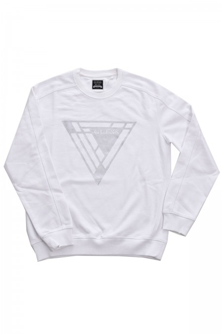 Sweat logo triangle Guess jeans G011 Pure White M3BQ34 KBY51