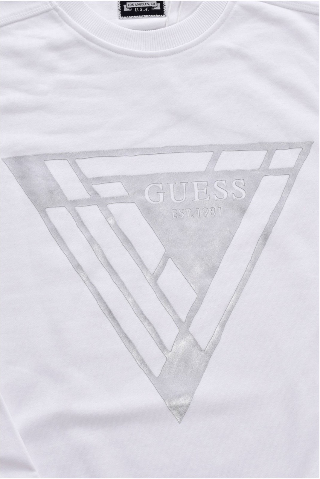 Sweat logo triangle Guess jeans G011 Pure White M3BQ34 KBY51