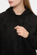 Sweat effet daim à capuche Guess jeans JBLK Jet Black A996 W2BQ12 KAUJ2