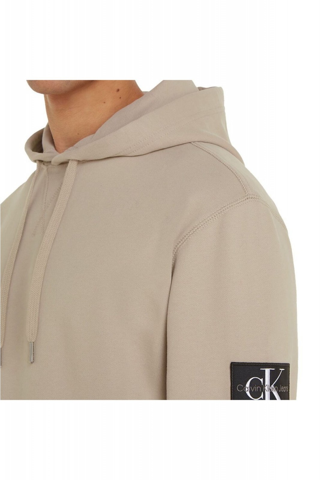 Sweat à capuche logo patché Calvin klein PED Plaza Taupe J30J323430