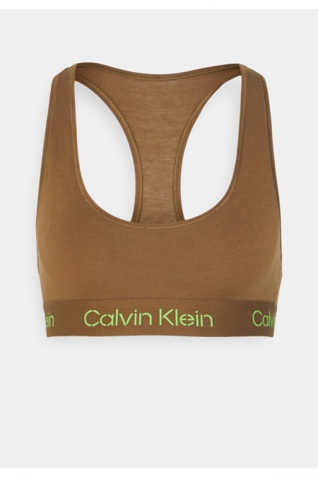 Brassière coton stretch Calvin klein FU9 COFFEE LIQUER/JASMINE GREEN LOGO 000QF7454E