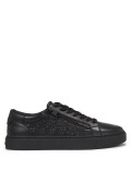 Sneakers cuir logo embossé Calvin klein 0GL Triple Black Mono HM0HM01188