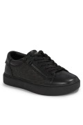 Sneakers cuir logo embossé Calvin klein 0GL Triple Black Mono HM0HM01188