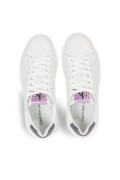 Sneakers cuir irisé logo embossé Calvin klein 01W Bright White/Amethyst YW0YW01202